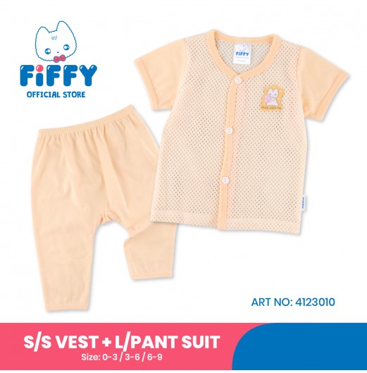 FIFFY HAPPY PLAY SHORT SLEEVE VEST+ LONG PANT SUIT