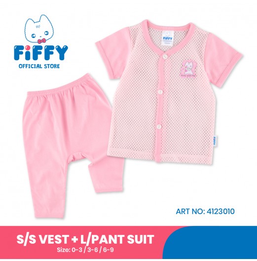 FIFFY HAPPY PLAY SHORT SLEEVE VEST+ LONG PANT SUIT