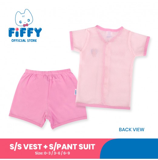 FIFFY WONDERING BABY SHORT SLEEVE VEST+ LONG PANT SUIT