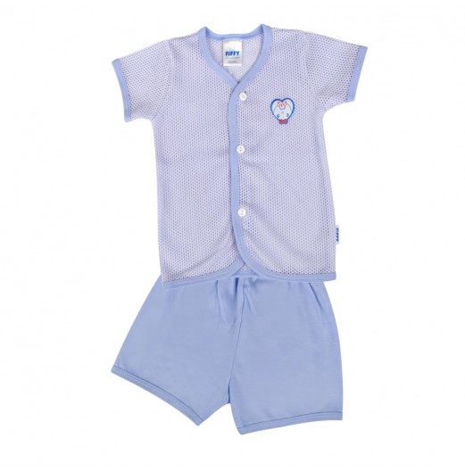 FIFFY WONDERING BABY SHORT SLEEVE VEST+ LONG PANT SUIT