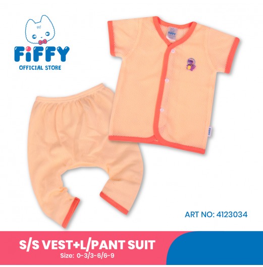 FIFFY DINO SPACE EXPLORER SHORT SLEEVE VEST+ LONG PANT SUIT