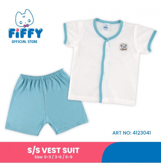 FIFFY COMELY ANIMALS SHORT SLEEVE VEST SUIT