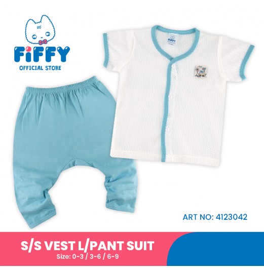 FIFFY COMELY ANIMALS SHORT SLEEVE VEST+ LONG PANT SUIT BAJU BAYI (4123042) FIFFY COMELY ANIMALS SHORT SLEEVE VEST+ LONG PANT SUIT BAJU BAYI (4123042)