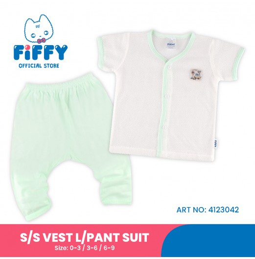 FIFFY COMELY ANIMALS SHORT SLEEVE VEST+ LONG PANT SUIT