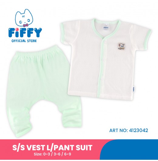 FIFFY COMELY ANIMALS SHORT SLEEVE VEST+ LONG PANT SUIT BAJU BAYI (4123042) FIFFY COMELY ANIMALS SHORT SLEEVE VEST+ LONG PANT SUIT BAJU BAYI (4123042)