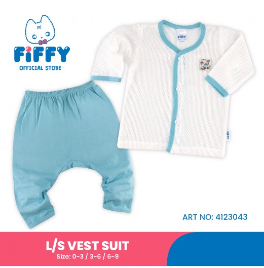 FIFFY BAJU BAYI COMELY ANIMALS LONG SLEEVE VEST SUIT (4123043)