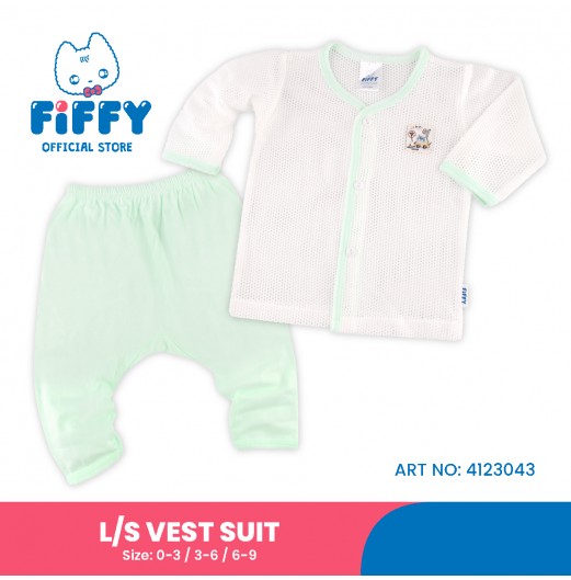 FIFFY BAJU BAYI COMELY ANIMALS LONG SLEEVE VEST SUIT (4123043)