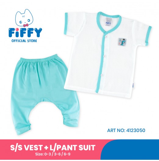 FIFFY FREEDOM FOR DINO SHORT SLEEVE VEST+ LONG PANT SUIT