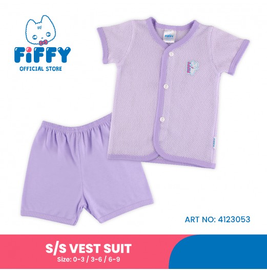 FIFFY BABY'S WINK SHORT SLEEVE VEST SUIT