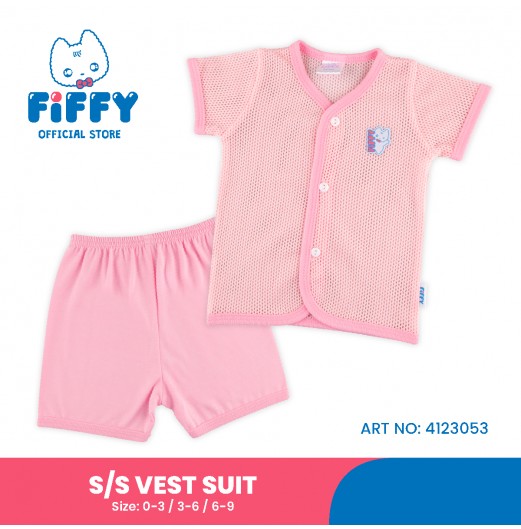 FIFFY BABY'S WINK SHORT SLEEVE VEST SUIT