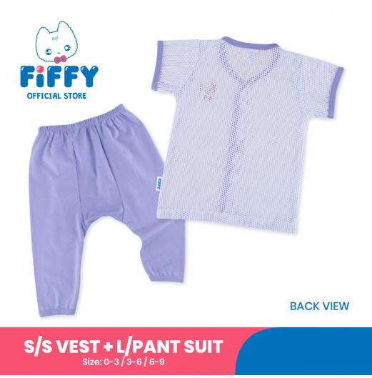 FIFFY SUMMER DREAM SHORT SLEEVE VEST+ LONG PANT SUIT