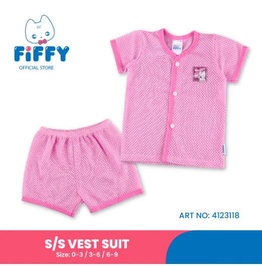 FIFFY ALRIGHT WINK SHORT SLEEVE VEST SUIT (4123118)