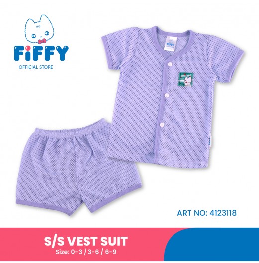 FIFFY ALRIGHT WINK SHORT SLEEVE VEST SUIT (4123118)