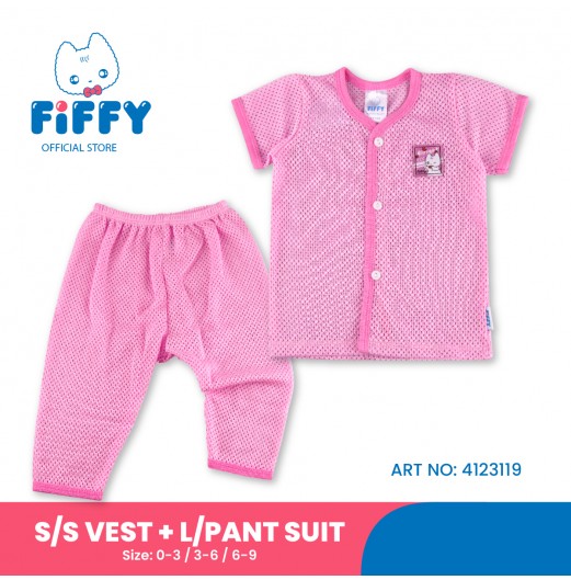 FIFFY ALRIGHT WINK SHORT SLEEVE VEST+ LONG PANT SUIT