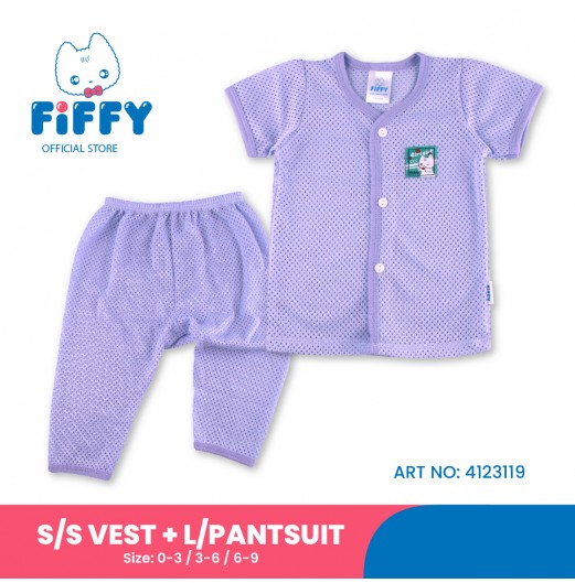 FIFFY ALRIGHT WINK SHORT SLEEVE VEST+ LONG PANT SUIT