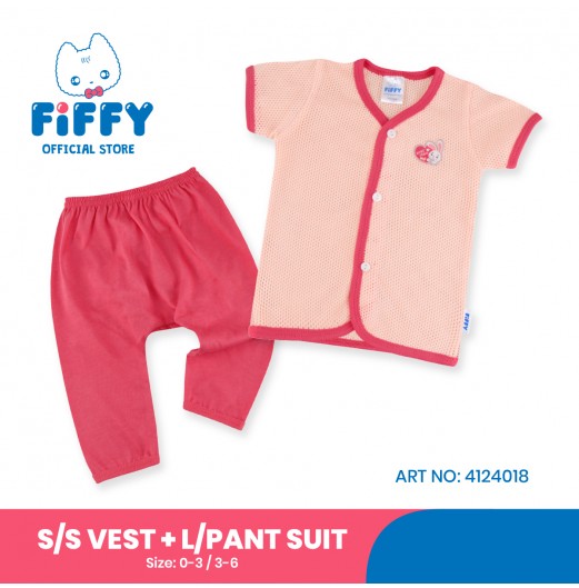 FIFFY LOVE MOM SHORT SLEEVE VEST + LONG PANT SUIT