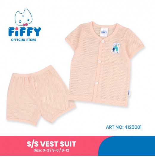 FIFFY BAJU BAYI HELLO SMILE SHORT SLEEVE VEST SUIT (4125001)