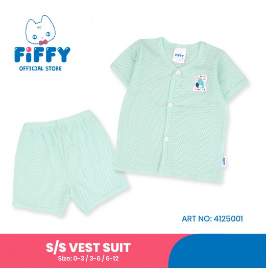 FIFFY BAJU BAYI HELLO SMILE SHORT SLEEVE VEST SUIT (4125001)