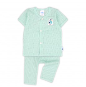 FIFFY BAJU BAYI HELLO SMILE SHORT SLEEVE VEST + LONG PANT SUIT (4125002)