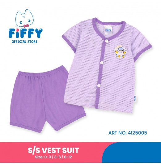 FIFFY LOVE PENGUIN SHORT SLEEVE VEST SUIT