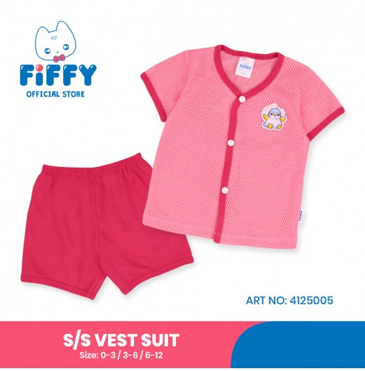 FIFFY LOVE PENGUIN SHORT SLEEVE VEST SUIT
