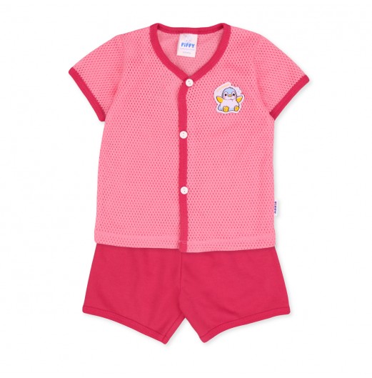 FIFFY LOVE PENGUIN SHORT SLEEVE VEST SUIT