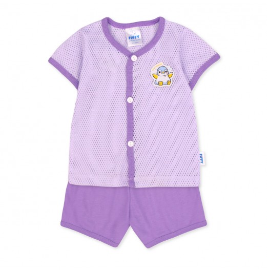 FIFFY LOVE PENGUIN SHORT SLEEVE VEST SUIT