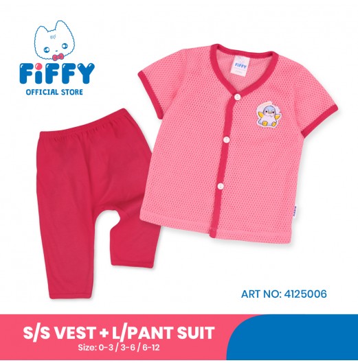 FIFFY LOVE PENGUIN SHORT SLEEVE VEST + LONG PANT SUIT