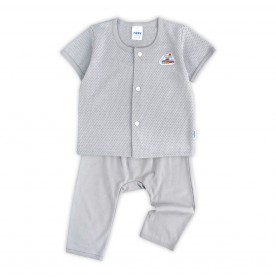 FIFFY I LOVE MY FAMILY SHORT SLEEVE VEST + LONG PANT SUIT (4125010)