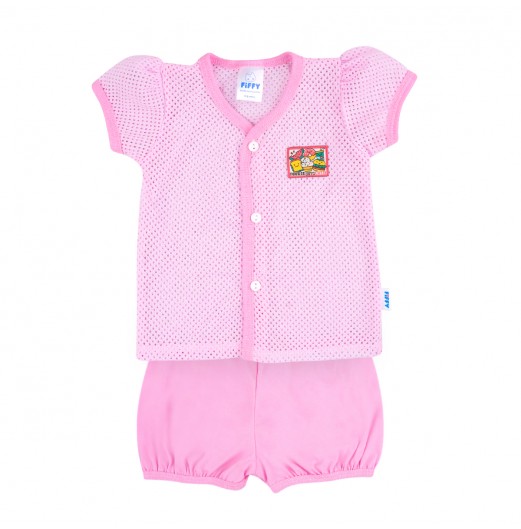 FIFFY FOODIE WITH CUTIE SHORT SLEEVE VEST SUIT (4125017)