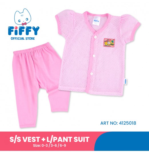 FIFFY FOODIE WITH CUTIE SHORT SLEEVE VEST + LONG PANT SUIT (4125018)
