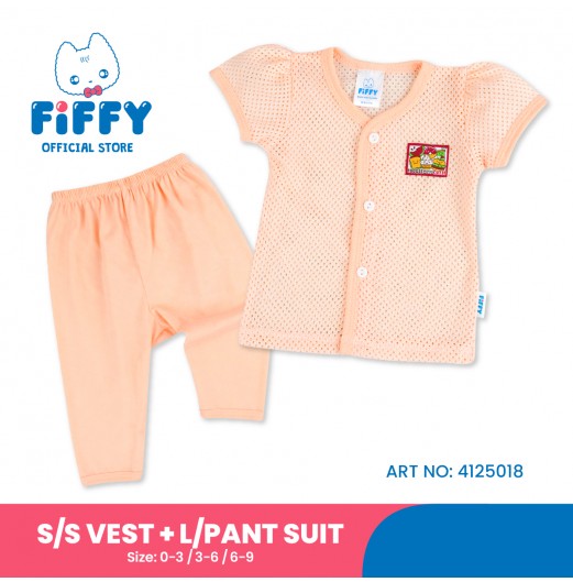 FIFFY FOODIE WITH CUTIE SHORT SLEEVE VEST + LONG PANT SUIT (4125018)