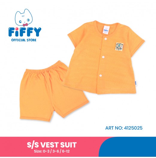 FIFFY MAKE SOME FUN BAJU BAYI SHORT SLEEVE VEST SUIT (4125025)