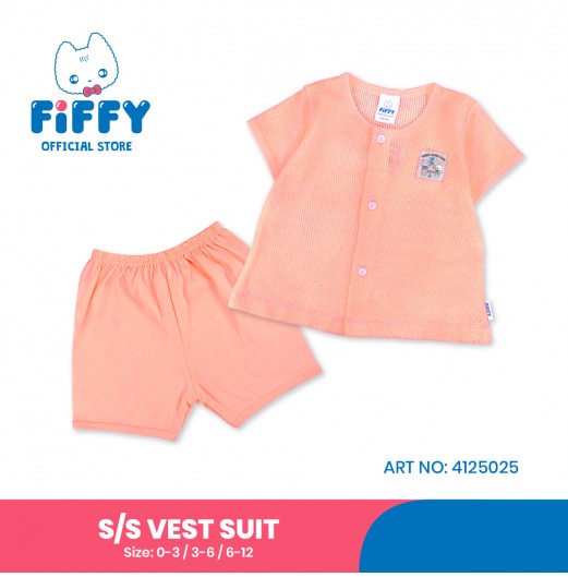 FIFFY MAKE SOME FUN BAJU BAYI SHORT SLEEVE VEST SUIT (4125025)