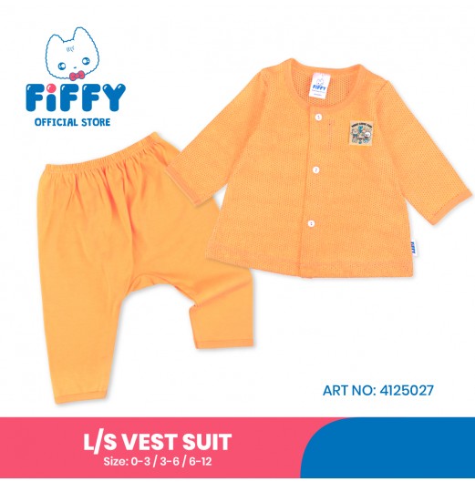 FIFFY MAKE SOME FUN BAJU BAYI LONG SLEEVE VEST SUIT (4125027)