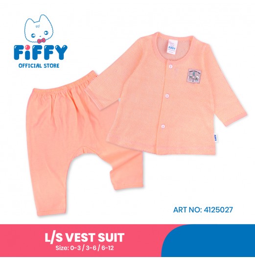 FIFFY MAKE SOME FUN BAJU BAYI LONG SLEEVE VEST SUIT (4125027)