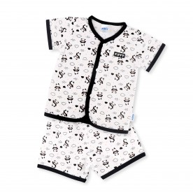 FIFFY SAY HI TO PANDA SHORT SLEEVE VEST SUIT