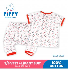 FIFFY LOVELY HEDGEDOG SHORT SLEEVE VEST+ LONG PANT SUIT