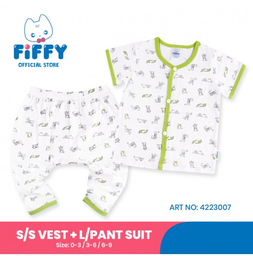 FIFFY CROCOSAUR SHORT SLEEVE VEST+ LONG PANT SUIT