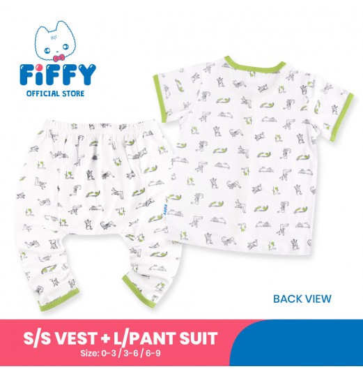 FIFFY CROCOSAUR SHORT SLEEVE VEST+ LONG PANT SUIT