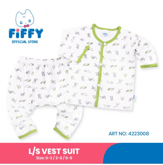 FIFFY CROCOSAUR LONG SLEEVE VEST SUIT