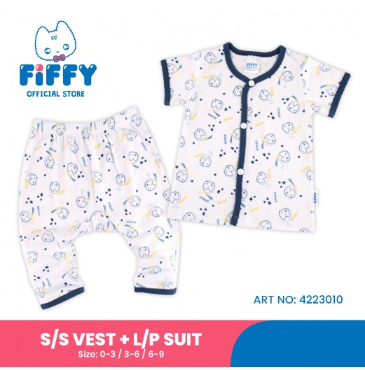 FIFFY COSMIC CUDDLES SHORT SLEEVE VEST+ LONG PANT SUIT