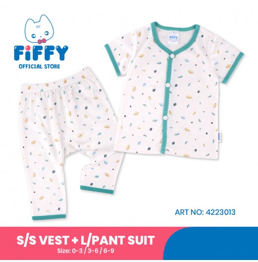 FIFFY MY UNIVERSE SHORT SLEEVE VEST+ LONG PANT SUIT