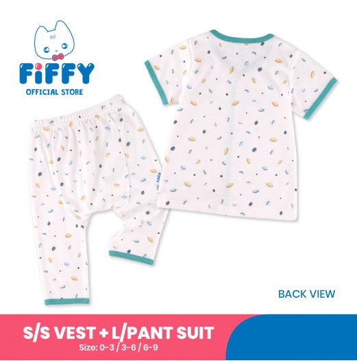 FIFFY MY UNIVERSE SHORT SLEEVE VEST+ LONG PANT SUIT