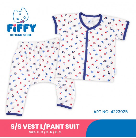 FIFFY UNDERWATER LIFE SHORT SLEEVE VEST+ LONG PANT SUIT