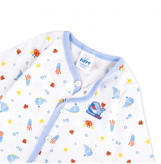 FIFFY BAJU BAYI OCEAN LOVER LONG SLEEVE VEST SUIT (4225002)