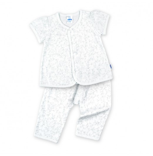 FIFFY SOFT LEAF BAJU BAYI SHORT SLEEVE VEST + LONG PANT SUIT (4225004)