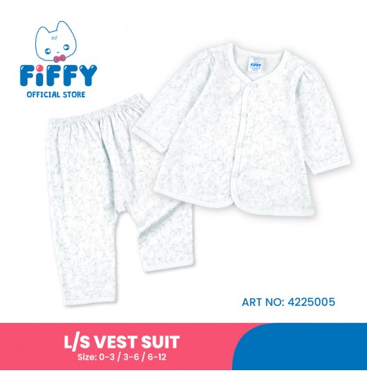 FIFFY SOFT LEAF BAJU BAYI LONG SLEEVE VEST SUIT (4225005)