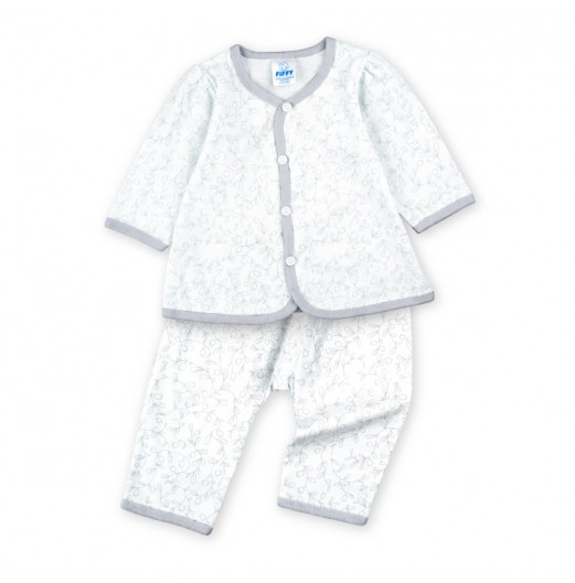 FIFFY SOFT LEAF BAJU BAYI LONG SLEEVE VEST SUIT (4225005)
