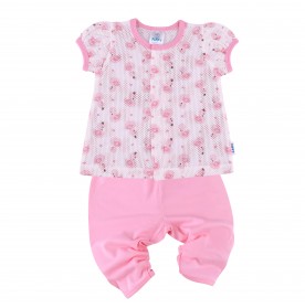 FIFFY FLAMINGO QUEEN SHORT SLEEVE VEST+ LONG PANT SUIT